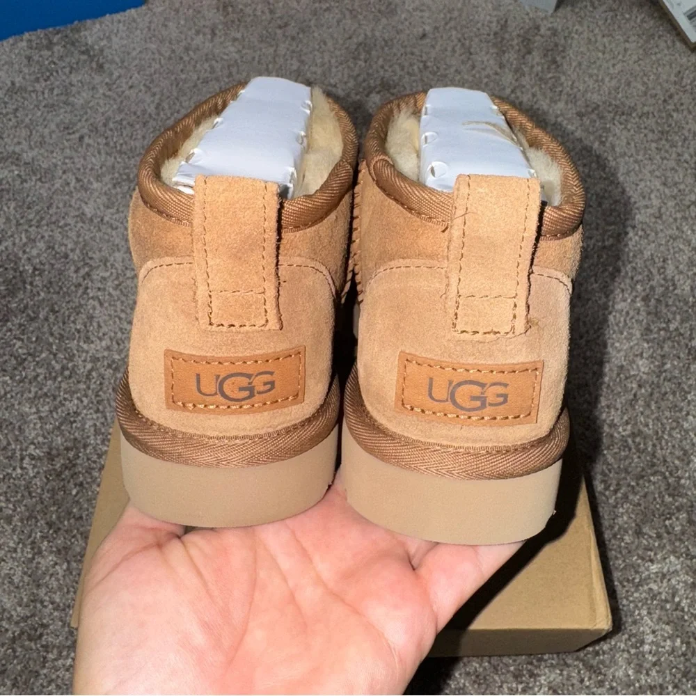 New Women’s UGG Classic Ultra Mini Boots Chestnut